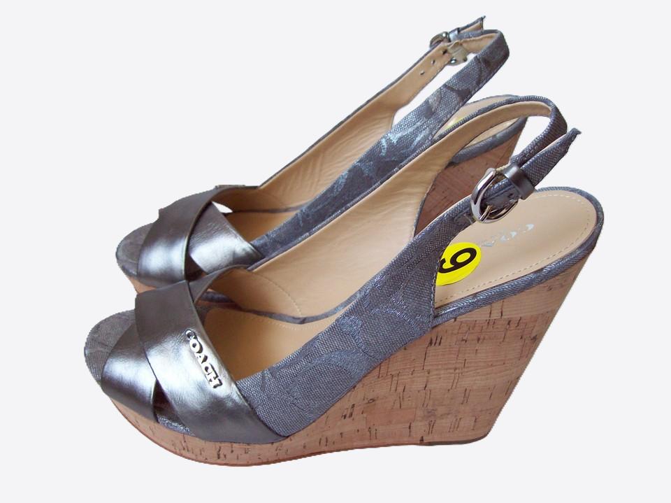 Coach - Jessy Silver Cork Wrapped Platform Sandals - Image 1