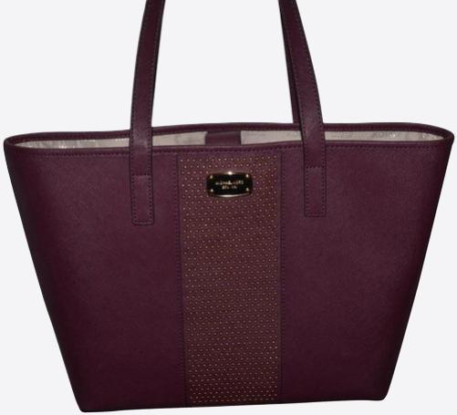 Michael Kors - Microstud CTR STRPE Travel Tote Plum