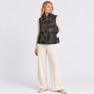Michael Kors - Gray Vest Chain Print Puffer