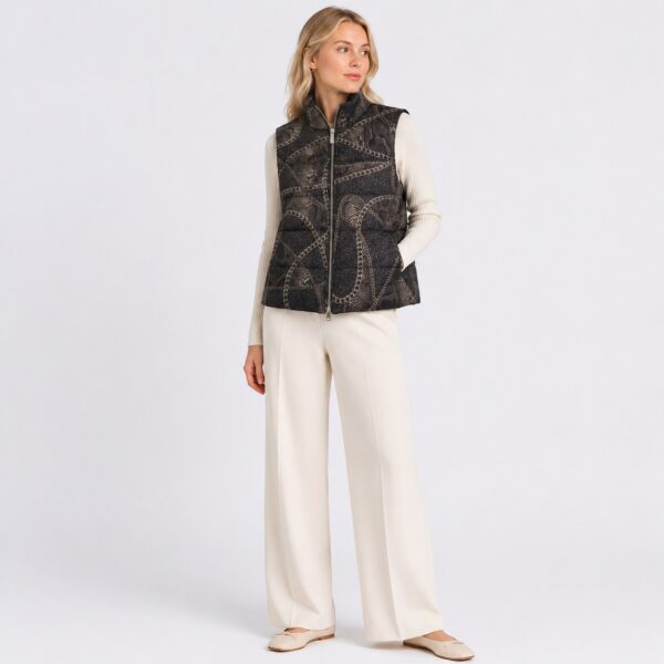 Michael Kors - Gray Vest Chain Print Puffer