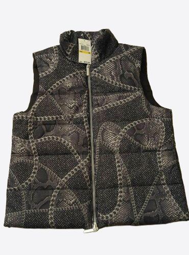 Michael Kors - Gray Vest Chain Print Puffer