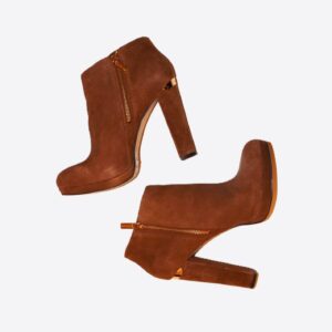 Michael Kors - Platform Heels Ankle Boots Brown Suede