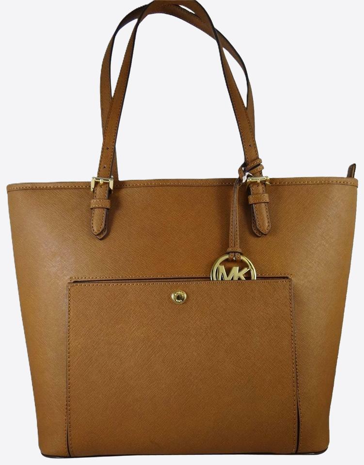 Michael Kors - Saffiano Brown Leather Jet Set Tote - Image 1