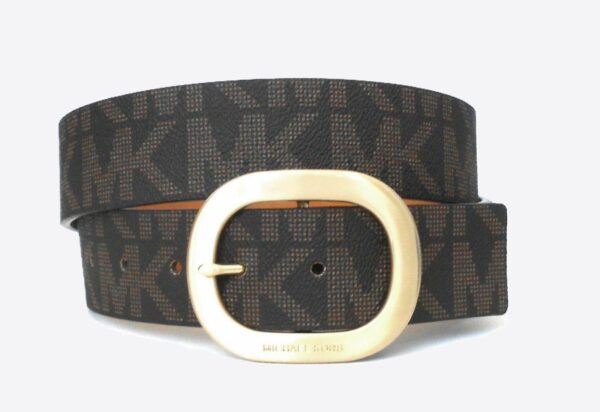 Michael Kors - Women's Belt XL Brown-Gold Logo
