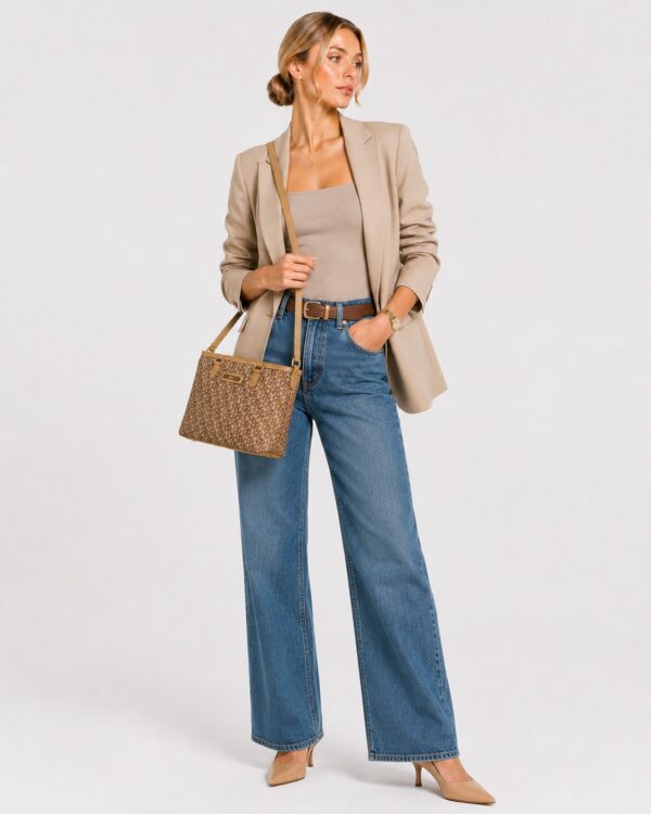 DKNY - Authentic Coated Logo Chino Gold Bag