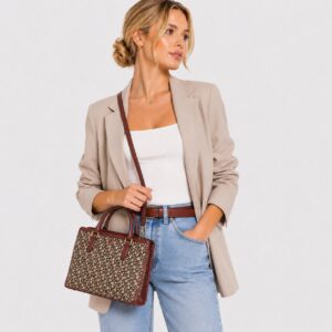 DKNY - Chino Red Heritage Saffiano Logo Plaque