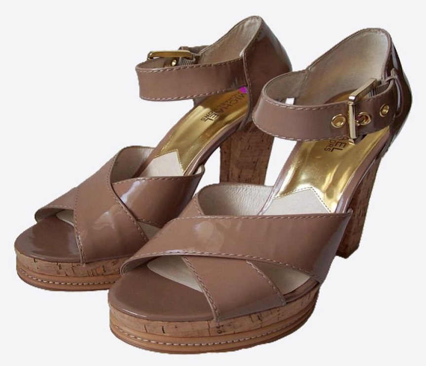 Michael Kors - Nude Patent Ankle Strap Open Toe Heel - Image 1