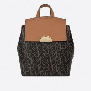 Calvin Klein – Brown Logo Straps Backpack