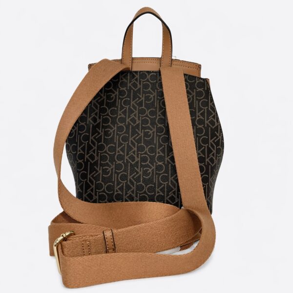 Calvin Klein – Brown Logo Straps Backpack - Image 2