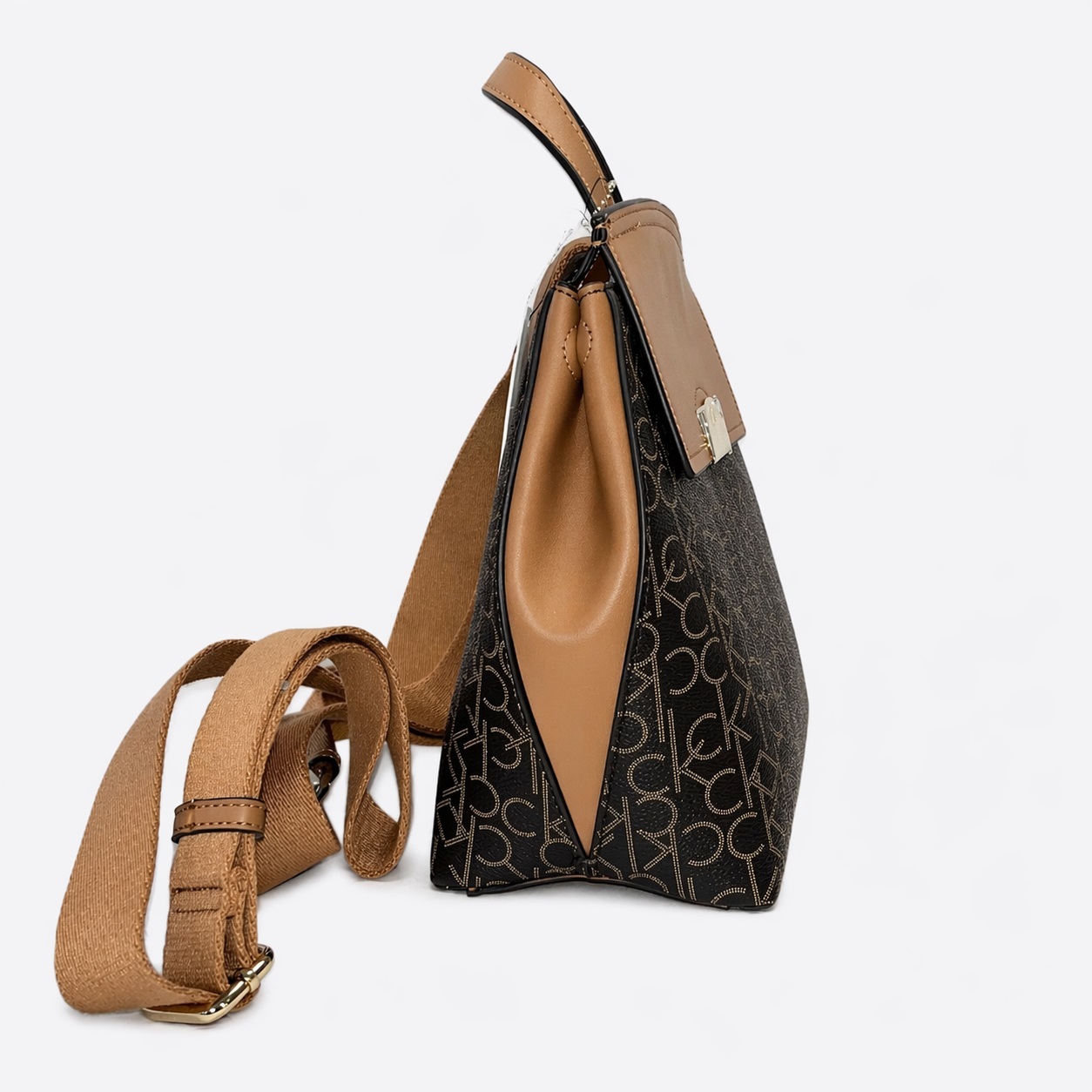 Calvin Klein – Brown Logo Straps Backpack - Image 3