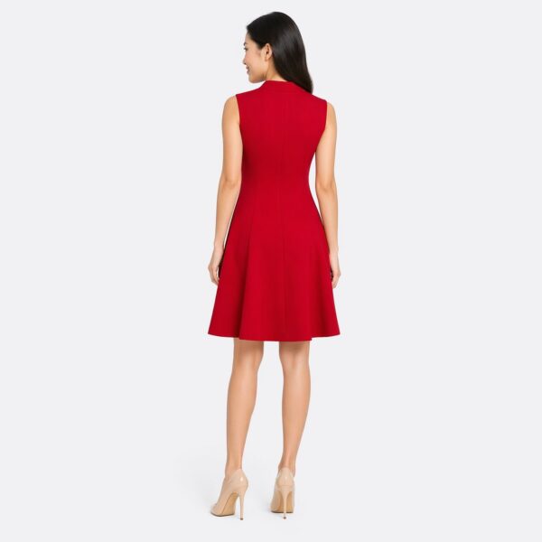 Calvin Klein - Collared V-Neck Front Zipper Dress - Image 2
