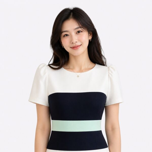 Tommy Hilfiger - Colorblocked Scuba-Crepe Dress - Image 3