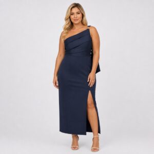 Adrianna Papell – Dark Navy One-Shoulder Dress