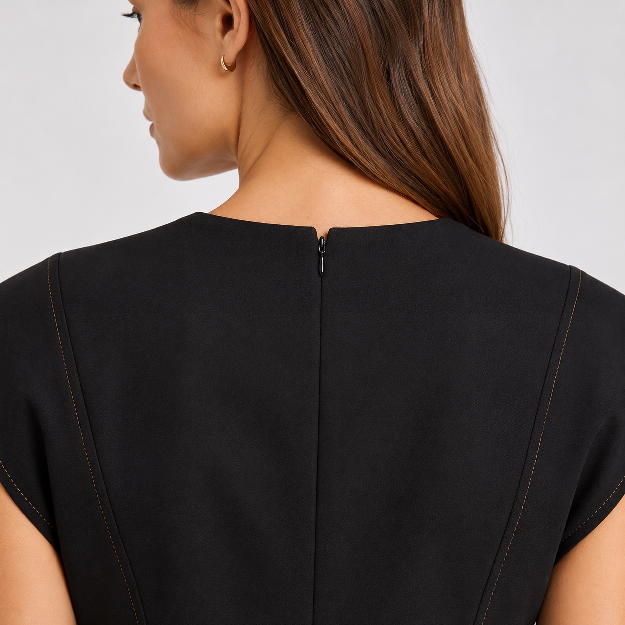 Calvin Klein - Black Belted Cap Sleeve Dress - Image 4
