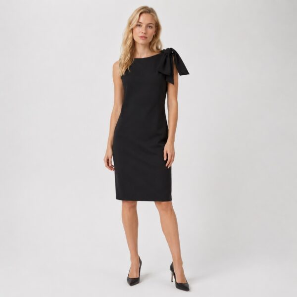 Calvin Klein - Black Bow on Shoulder Dress - Image 1