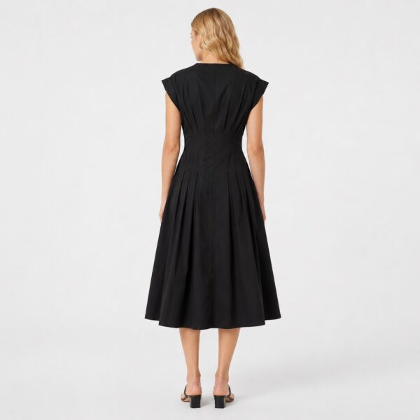 Calvin Klein - Black Button-Down Cap Sleeves Dress - Image 2