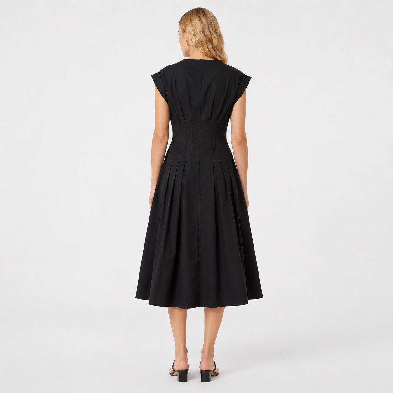 Calvin Klein - Black Button-Down Cap Sleeves Dress - Image 2