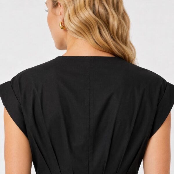 Calvin Klein - Black Button-Down Cap Sleeves Dress - Image 5