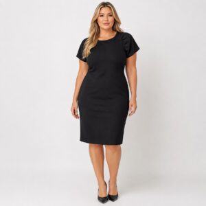 Calvin Klein - Black Knee-Length Short Sleeves Dress