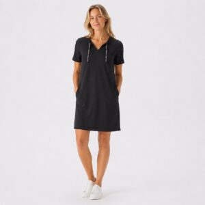 Calvin Klein - Black Signature Stripe T-Shirt Dress