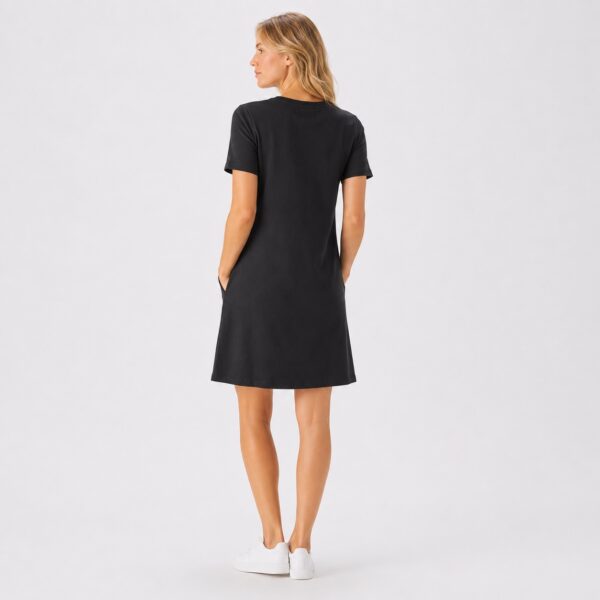 Calvin Klein - Black Signature Stripe T-Shirt Dress - Image 2