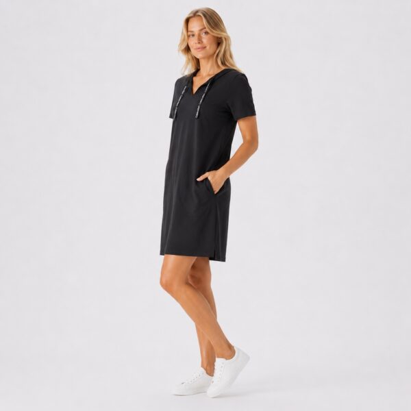 Calvin Klein - Black Signature Stripe T-Shirt Dress - Image 6