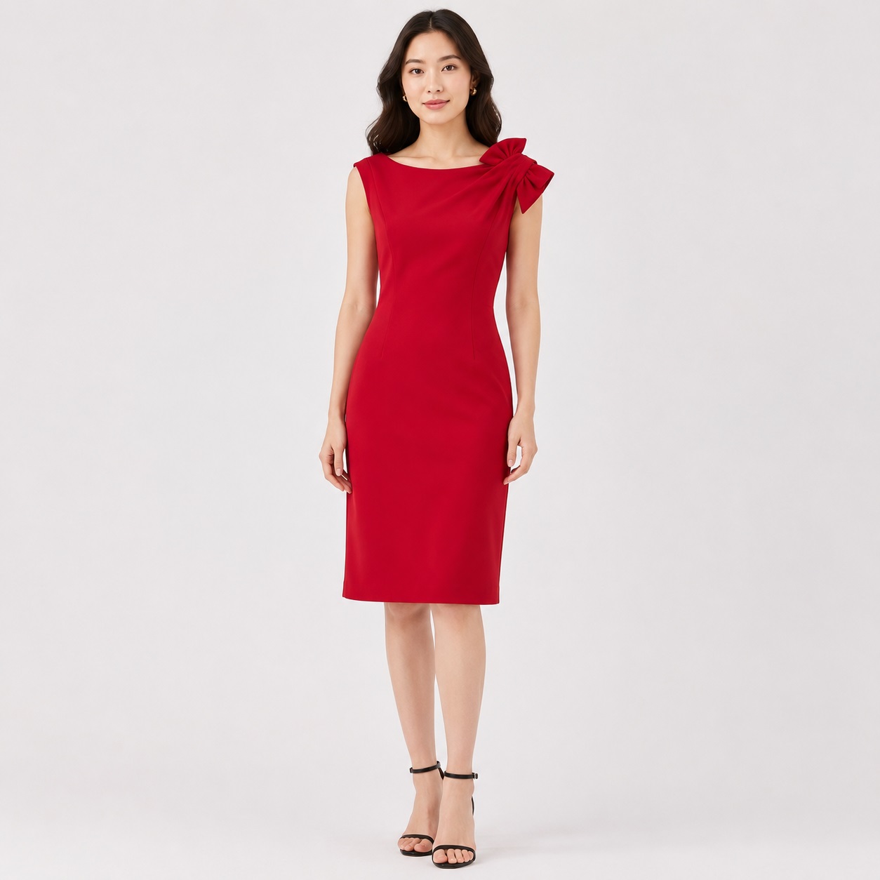 Calvin Klein - Boat Neck Shoulder Bow Dress - Image 1