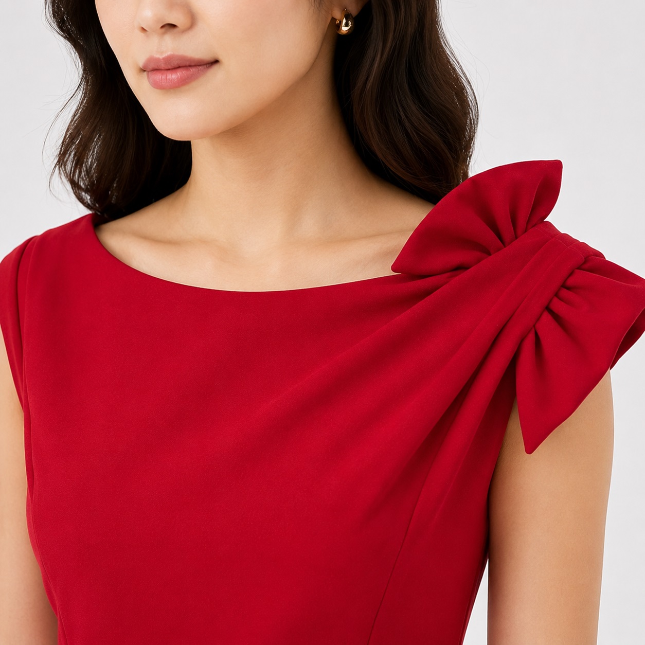 Calvin Klein - Boat Neck Shoulder Bow Dress - Image 3