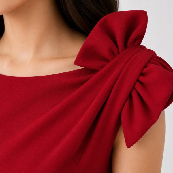 Calvin Klein - Boat Neck Shoulder Bow Dress - Image 4