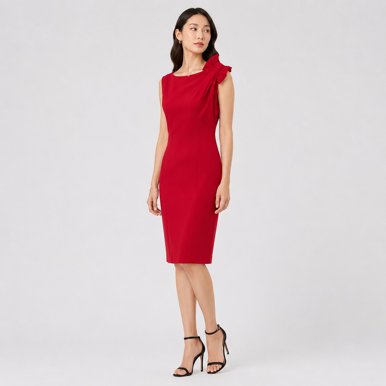 Calvin Klein - Boat Neck Shoulder Bow Dress - Image 6