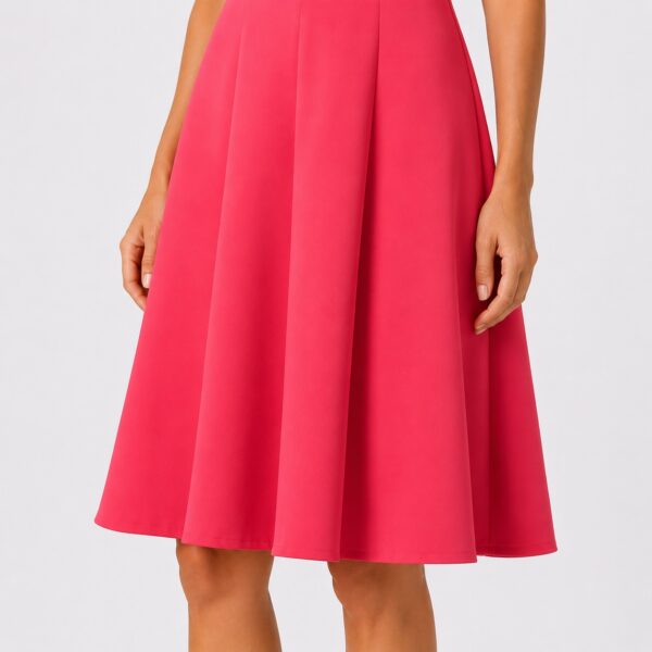 Calvin Klein - Coral V-Neck Hidden Front Zipper Dress - Image 5