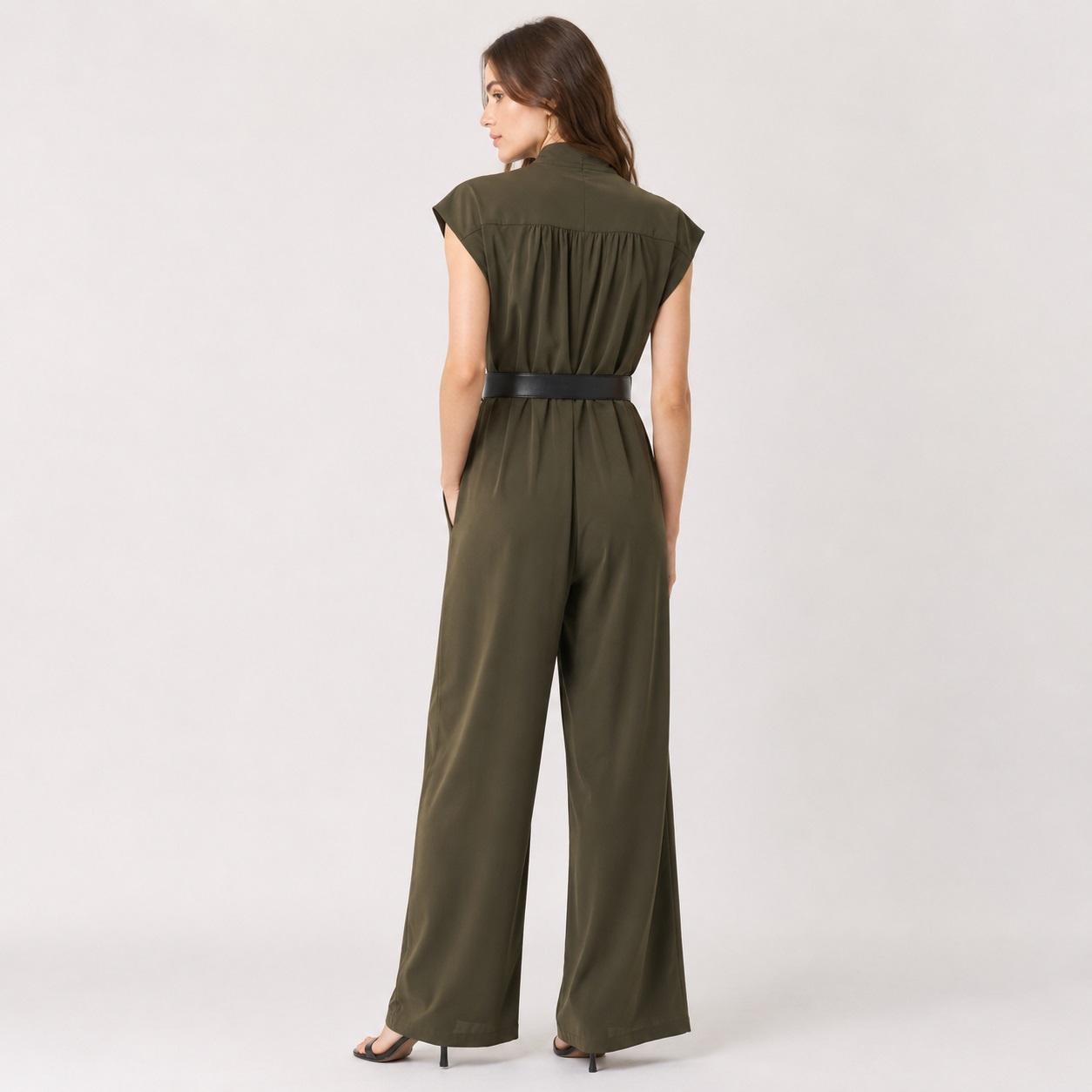Calvin Klein - Deep V-Neck Belted Jumpsuit - Image 2