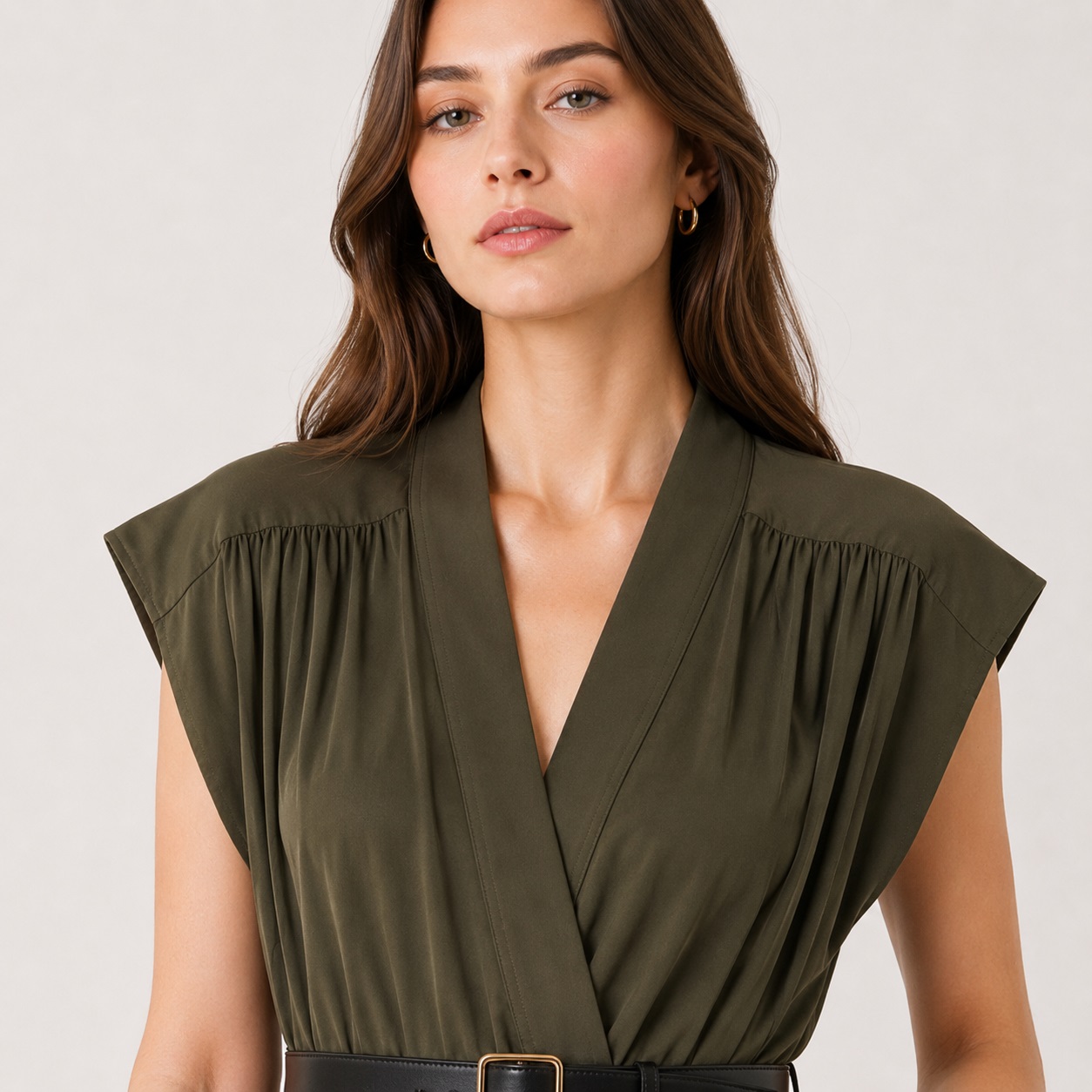 Calvin Klein - Deep V-Neck Belted Jumpsuit - Image 3