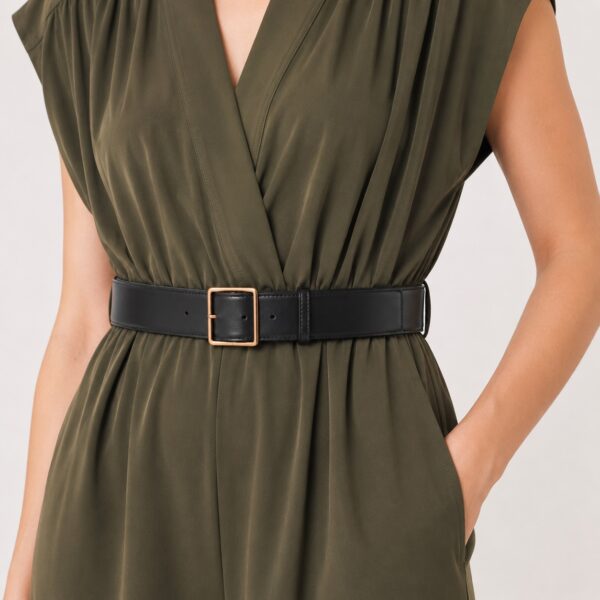 Calvin Klein - Deep V-Neck Belted Jumpsuit - Image 4