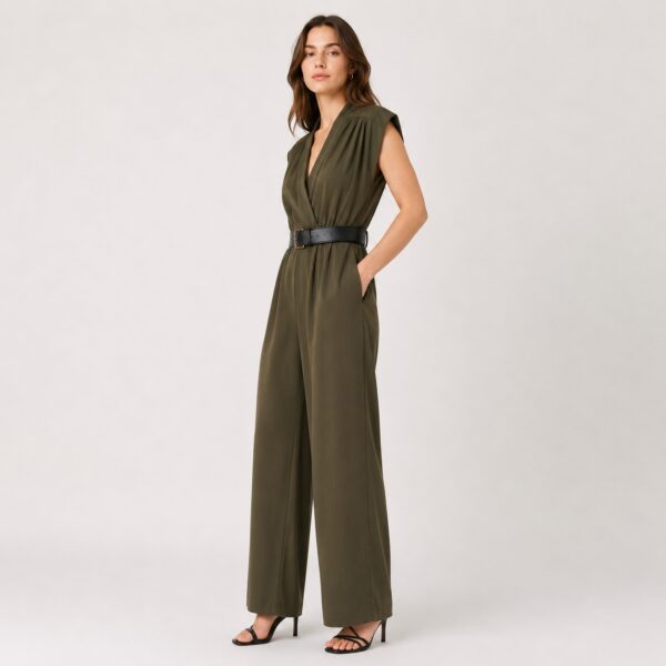 Calvin Klein - Deep V-Neck Belted Jumpsuit - Image 6