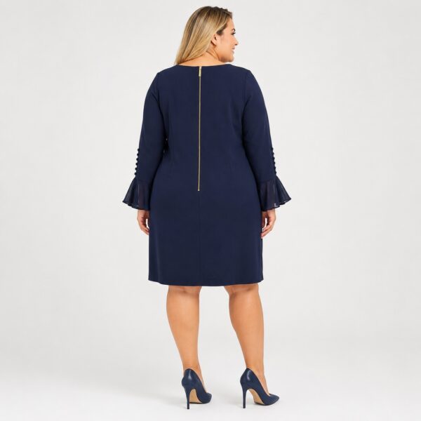 Calvin Klein - Indigo Long Sleeve Beck Zipper Dress - Image 2