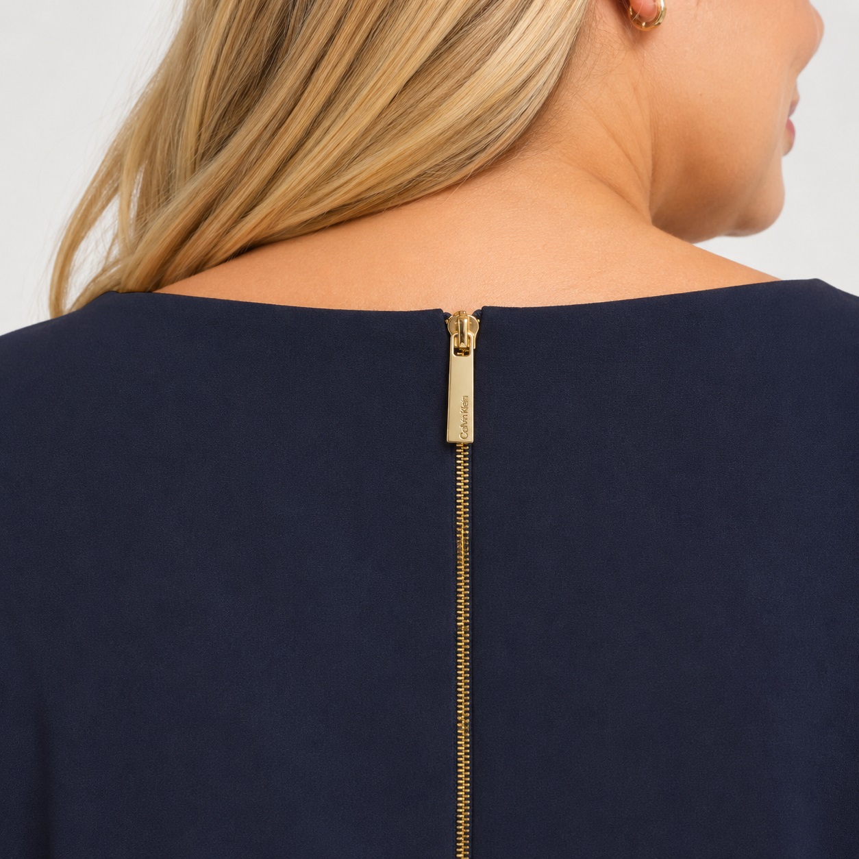 Calvin Klein - Indigo Long Sleeve Beck Zipper Dress - Image 5