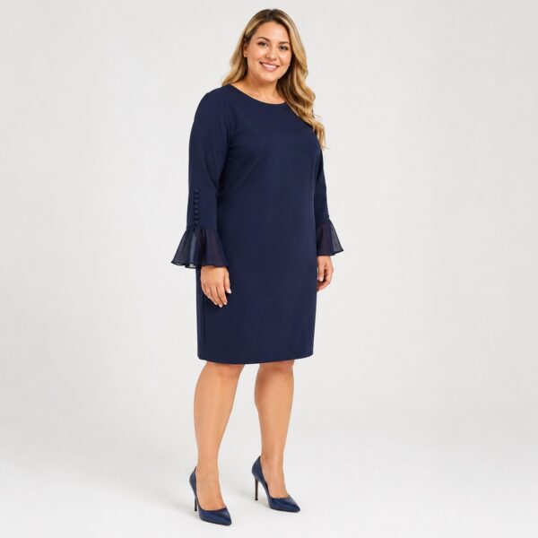 Calvin Klein - Indigo Long Sleeve Beck Zipper Dress - Image 6