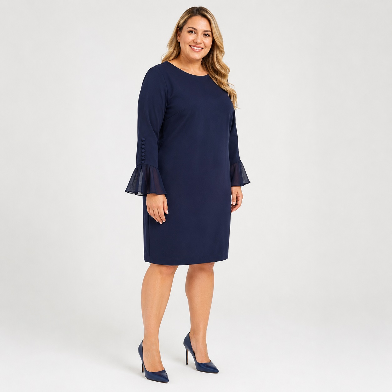 Calvin Klein - Indigo Long Sleeve Beck Zipper Dress - Image 6