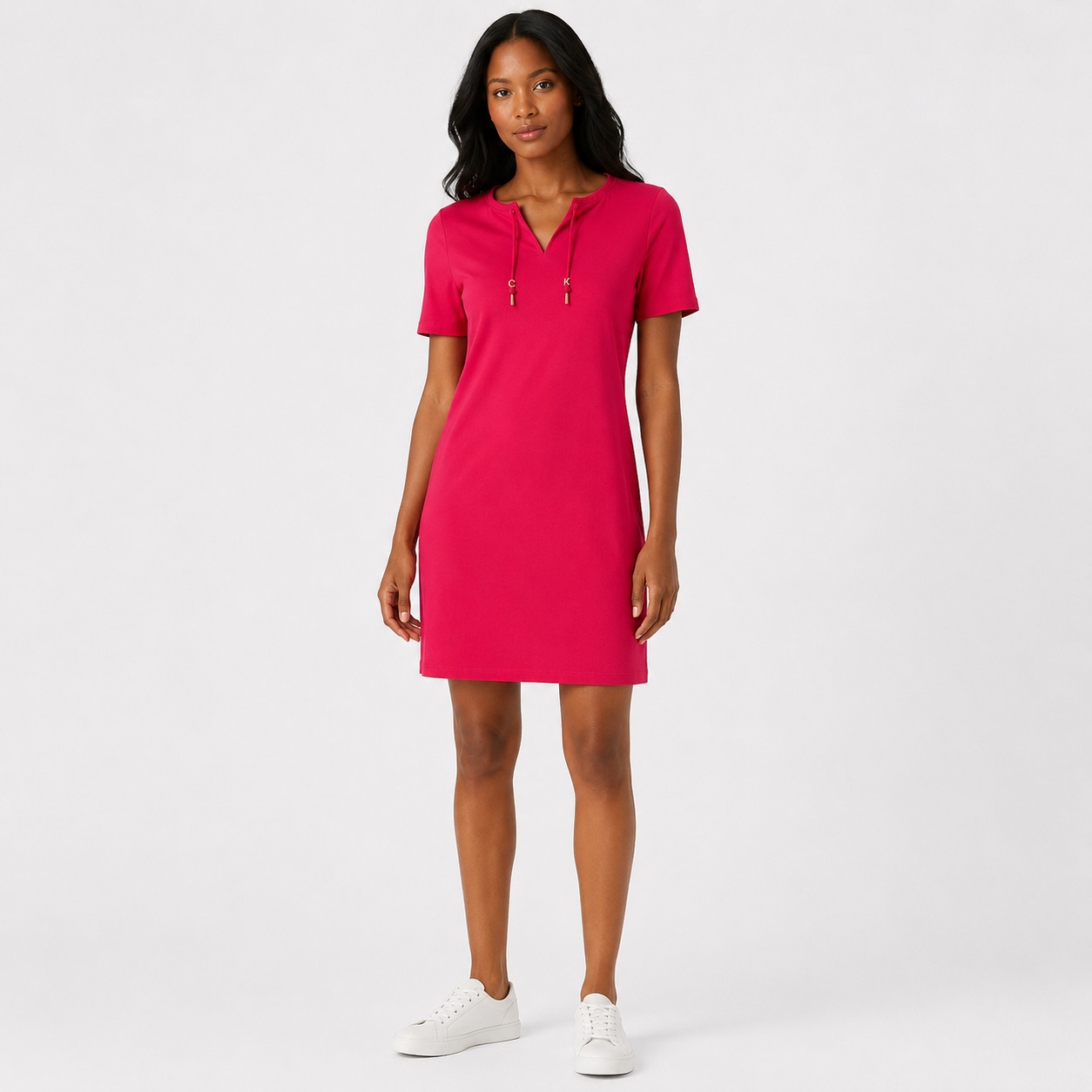 Calvin Klein - Lipstick T-Shirt Short Sleeve Dress - Image 1