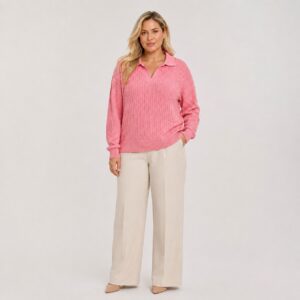 Calvin Klein - Peony Pink Cable-Knit Sweater