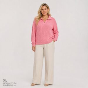 Calvin Klein - Peony Pink Cable-Knit Sweater