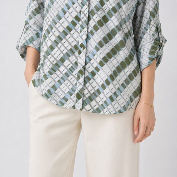 Calvin Klein - Plaid Multicolor 3/4 Sleeves Blouse - Image 4