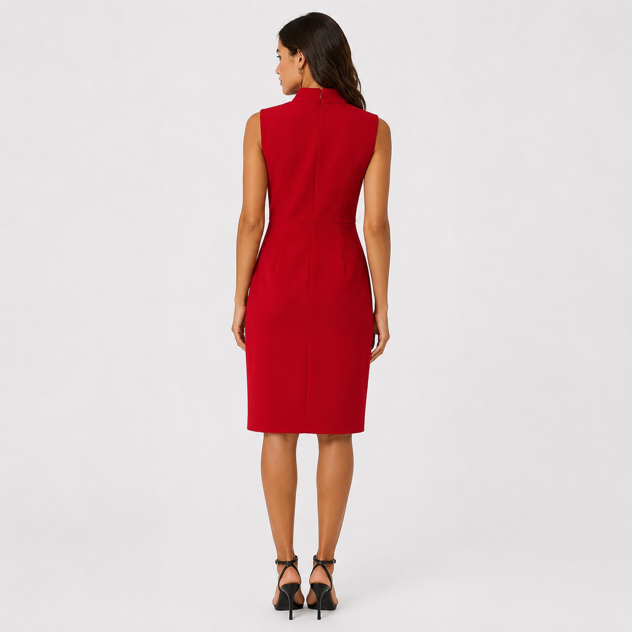 Calvin Klein - Red Criss-Cross Neckline Sleeveless Dress - Image 2