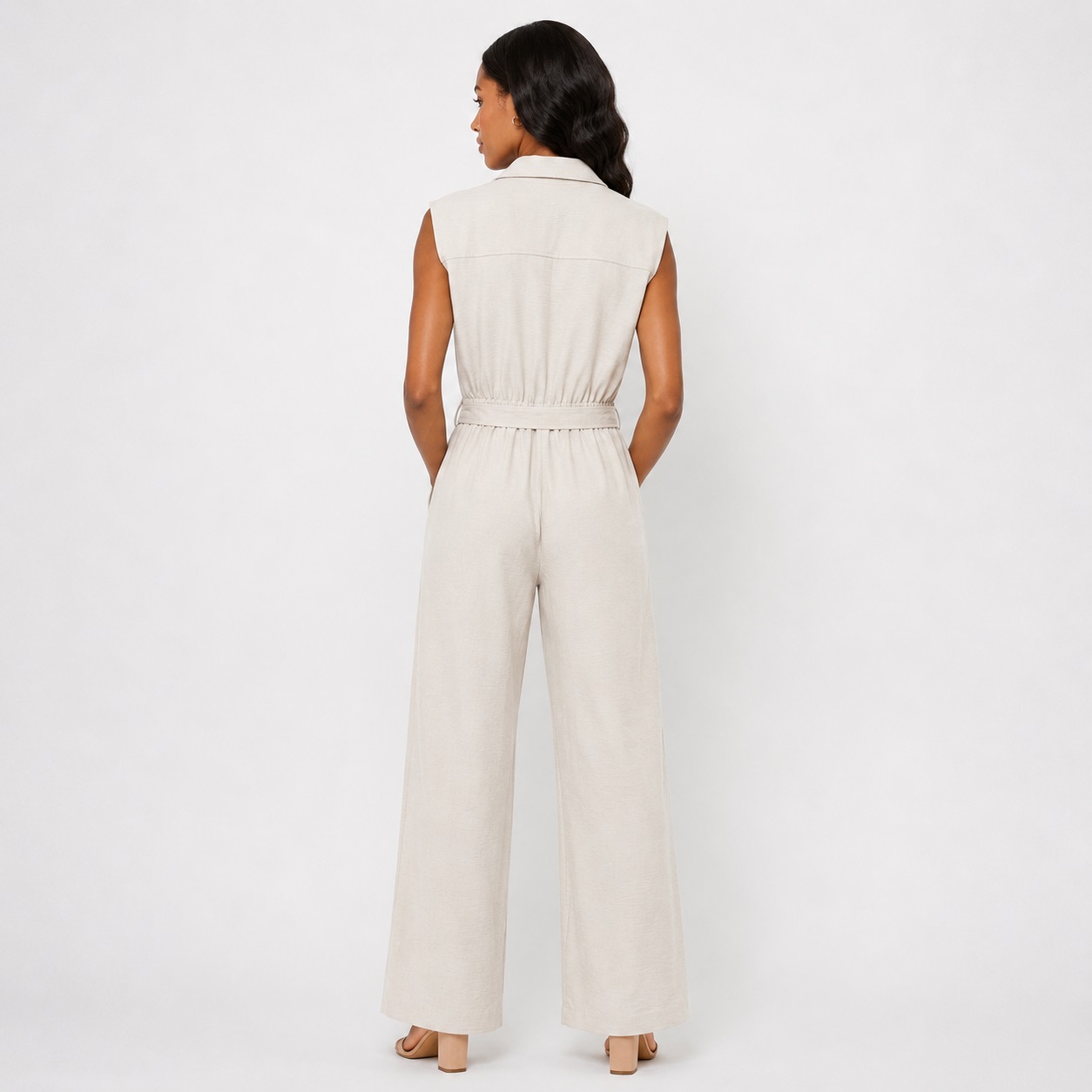 Calvin Klein - Sleeveless Button-Down Jumpsuit - Image 2