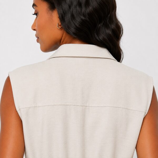 Calvin Klein - Sleeveless Button-Down Jumpsuit - Image 5