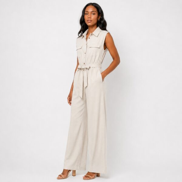 Calvin Klein - Sleeveless Button-Down Jumpsuit - Image 6