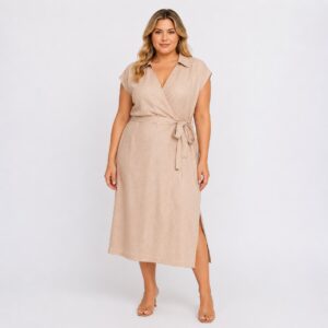 DKNY - Beige Sleeveless Foldover Dress PD5W1H19
