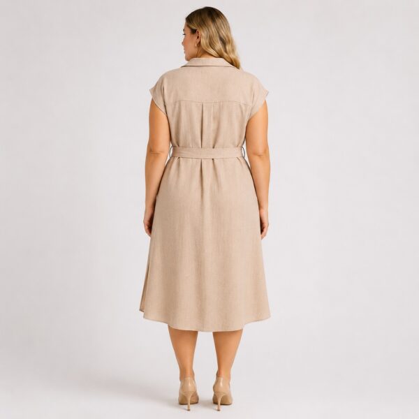 DKNY - Beige Sleeveless Foldover Dress PD5W1H19 - Image 2