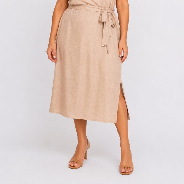 DKNY - Beige Sleeveless Foldover Dress PD5W1H19 - Image 4